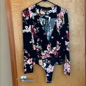 Floral blouse body suit